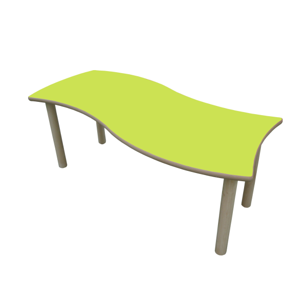 Mesa rectang. onda 120x60 cm T0 Verde claro