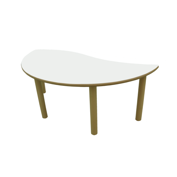 Mesa semiredonda onda 120x60 cm T0 Blanco
