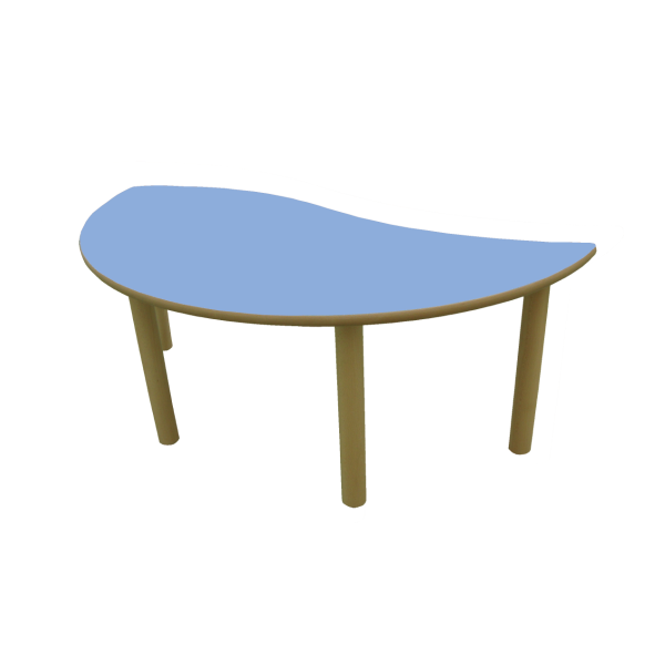 Mesa semiredonda onda 120x60 cm T0 Azul claro