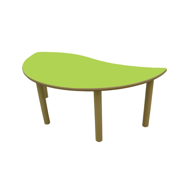 Mesa semiredonda onda 120x60 cm T0 Verde claro