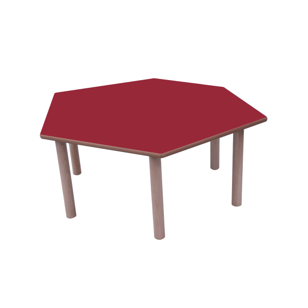 Mesa hexagonal 100x55 cm T0 Rojo