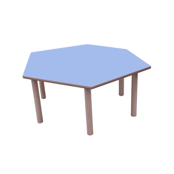 Mesa hexagonal 100x55 cm T0 Azul claro