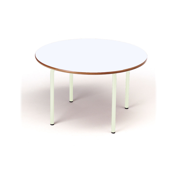Mesa circular 206 Ø120 cm T1 pata Blanca encmr. Blanca
