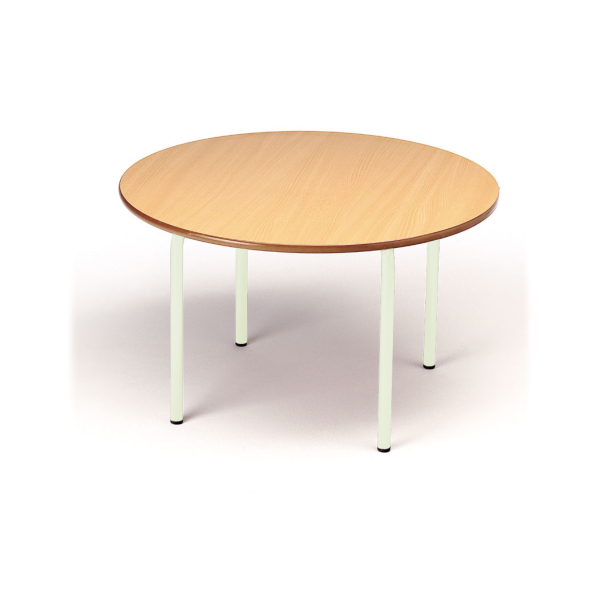 Mesa circular 206 Ø120 cm T1 pata Blanca encmr. Haya