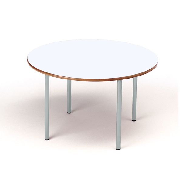 Mesa circular 206 Ø120 cm T1 pata Gris encmr. Blanca
