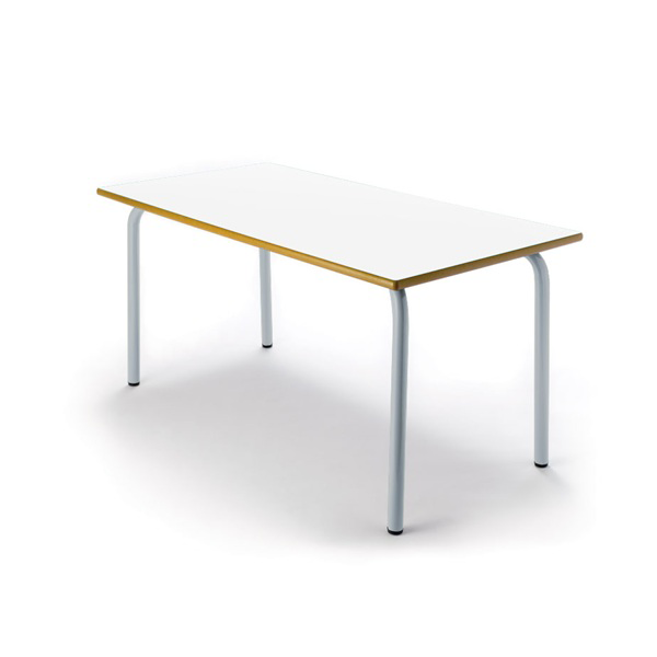Mesa rectang. 207 120x60 cm T1 pata Gris encmr. Blanca