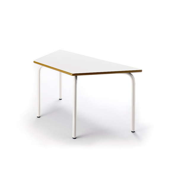 Mesa trapezoidal 205 120x60 cm T1 pata Blanca encmr. Blanca