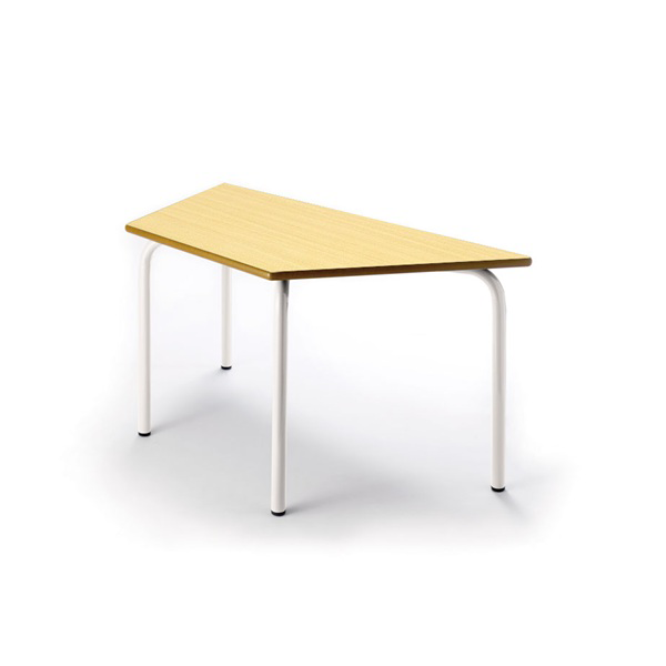 Mesa trapezoidal 205 120x60 cm T1 pata Blanca encmr. Haya