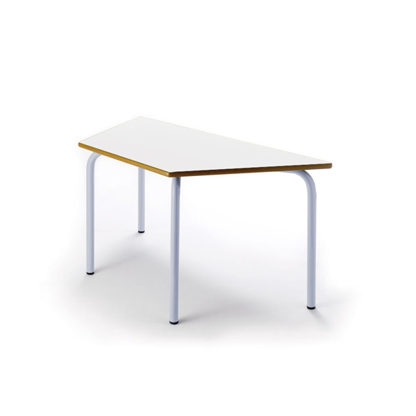 Mesa trapezoidal 205 120x60 cm T1 pata Gris encmr. Blanca