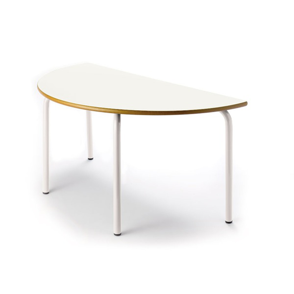 Mesa semicircular 208 120x60 cm T1 pata Blanca encmr. Blanca