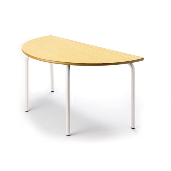 Mesa semicircular 208 120x60 cm T1 pata Blanca encmr. Haya