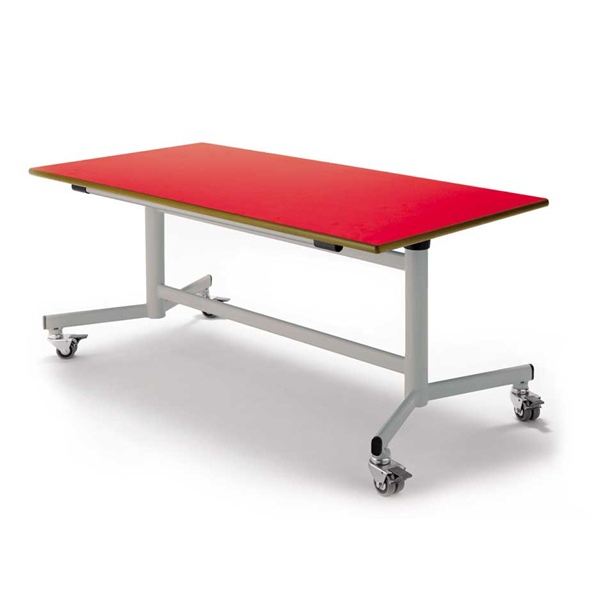Mesa abatible 392 T2 pata Gris encmr. Roja