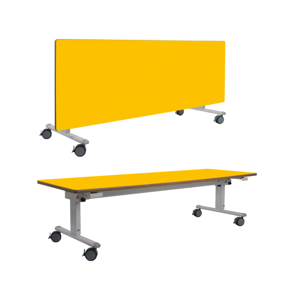 Mesa abatible regulable infant. 120x60 cm T1~T3 Amarilla