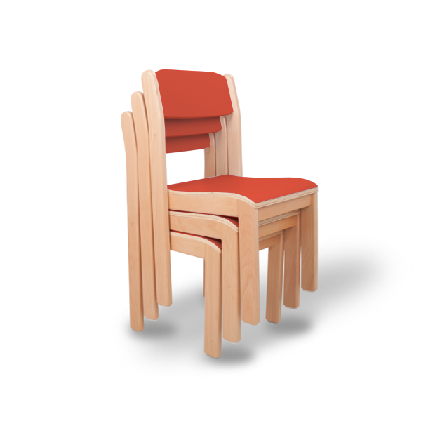 Silla madera T3, Rojo Cereza