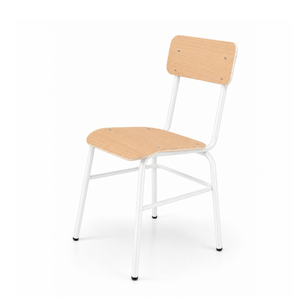 Silla 278 T4 estruct. Blanca asiento Haya