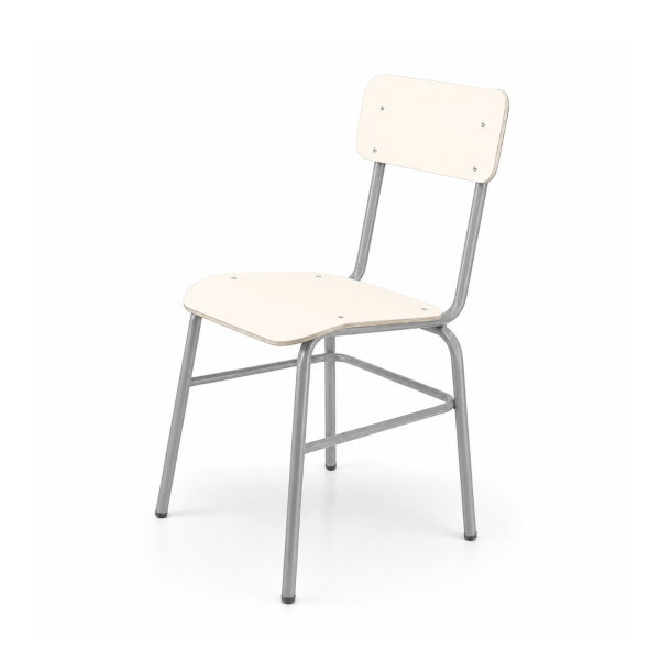 Silla 278 T4 estruct. Gris asiento Blanco