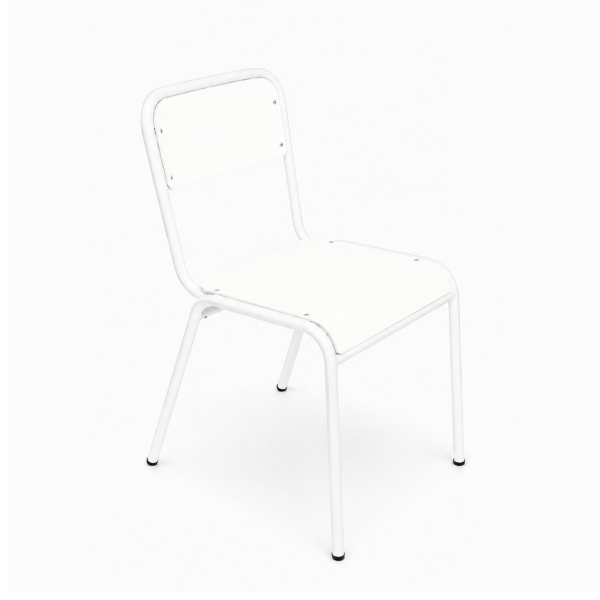 Silla E254 T5 estruct. Blanca asiento y respaldo Blanco