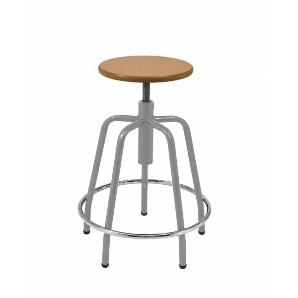 Taburete 290 estruct. Gris asiento Haya