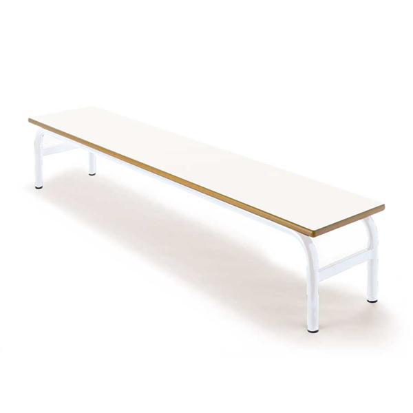 Banco inf. 394 150x30 cm estruct. Blanca asiento Blanco