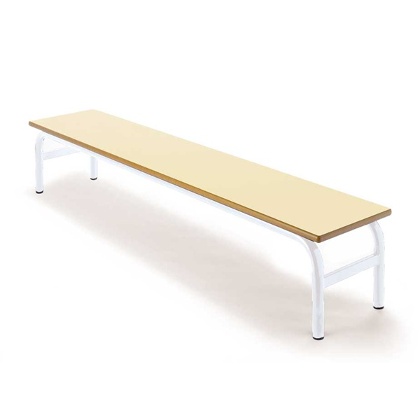Banco inf. 394 150x30 cm estruct. Blanca asiento Haya