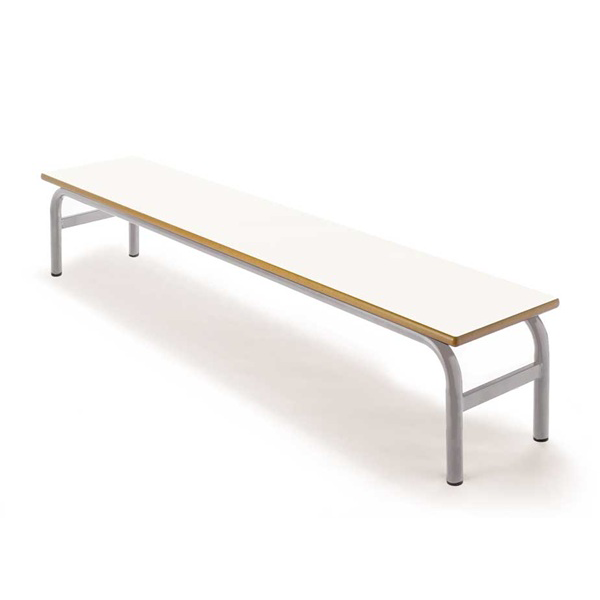 Banco inf. 394 150x30 cm estruct. Gris asiento Blanco