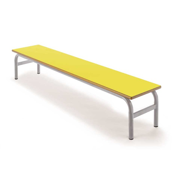 Banco inf. 394 150x30 cm estruct. Gris asiento Amarillo
