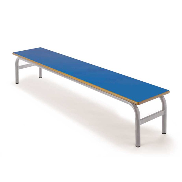 Banco inf. 394 150x30 cm estruct. Gris asiento Azul osc.