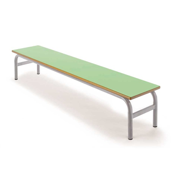 Banco inf. 394 150x30 cm estruct. Gris asiento Verde manz