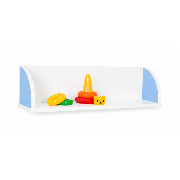 Balda laterales quesitos 80 cm Blanco Azul claro