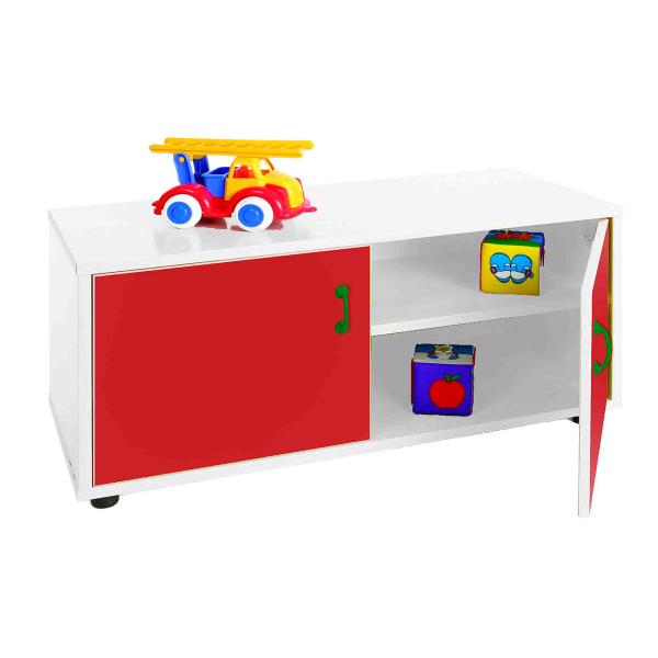 Armario superbajo Blanco con ptas. Rojas