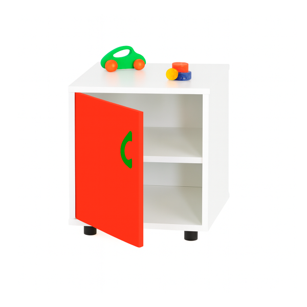Armario superbajo 2 estant. 360 Blanco puerta Rojo