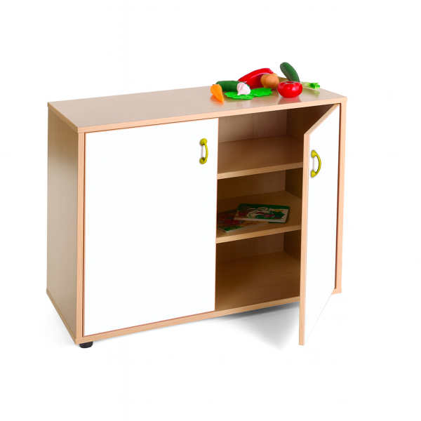 Armario bajo 3 estantes Haya ptas. Blancas