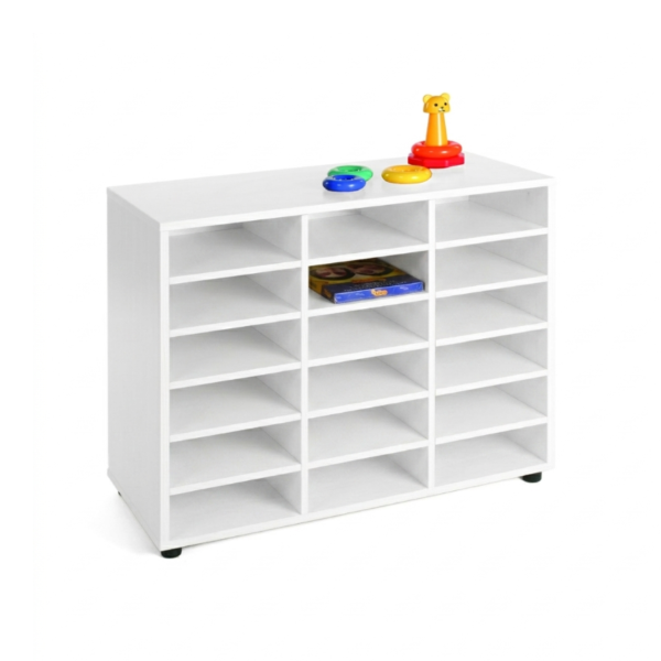 Mueble bajo con 18 casillas Blanco