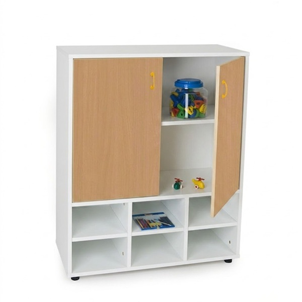 Mueble intermedio casillero y armario Blanco ptas. Haya