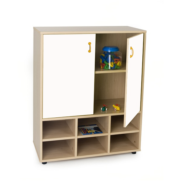 Mueble intermedio casillero y armario Haya ptas. Blancas