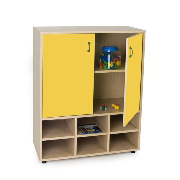 Mueble intermedio casillero y armario Haya ptas. Amarillas