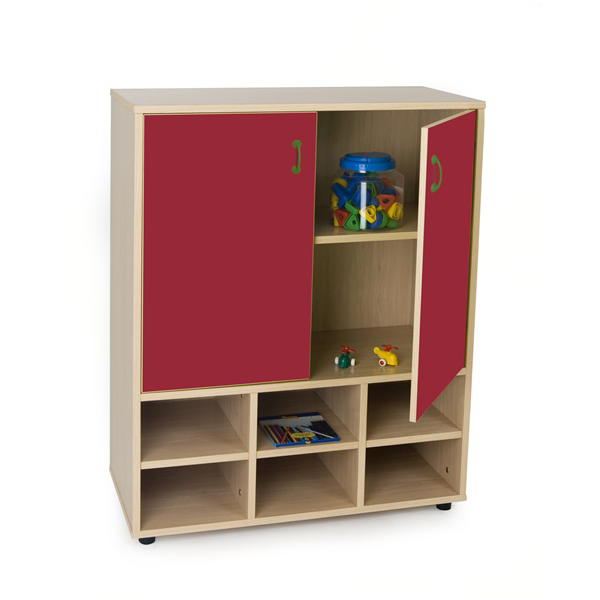 Mueble intermedio casillero y armario Haya ptas. Rojas
