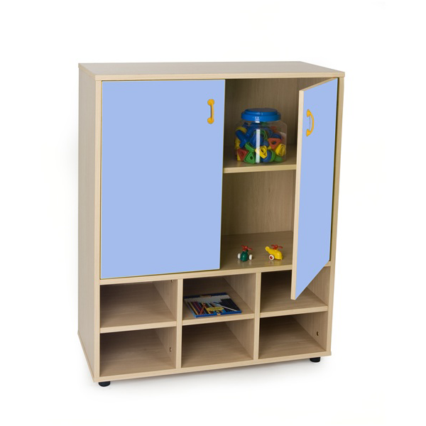 Mueble intermedio casillero y armario Haya ptas. Azul claro