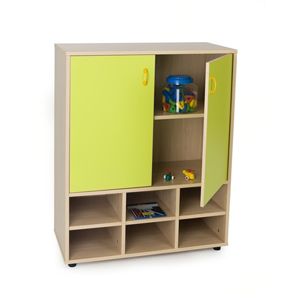 Mueble interm. casillero y armario Haya ptas. Verde claro