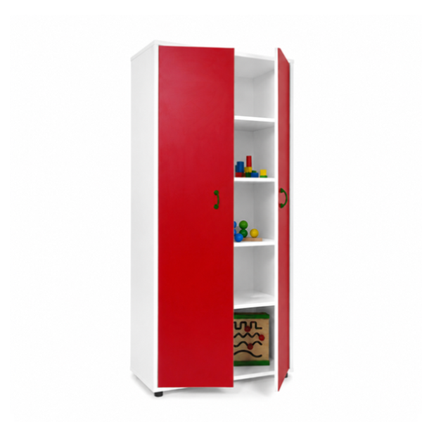 Armario alto Blanco con 2 ptas. Rojas