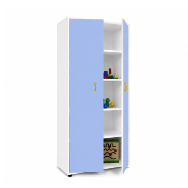 Armario alto Blanco con 2 ptas. Azul claro