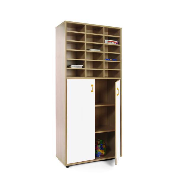Mueble alto armario y casillero Haya ptas. Blancas