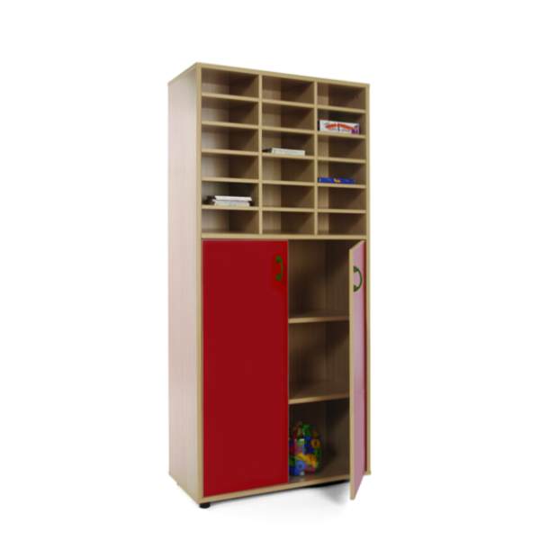 Mueble alto armario y casillero Haya ptas. Rojas
