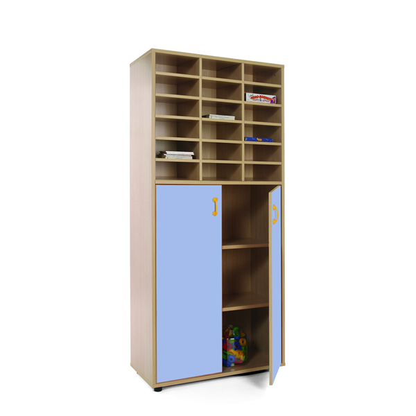 Mueble alto armario y casillero Haya ptas. Azul claro