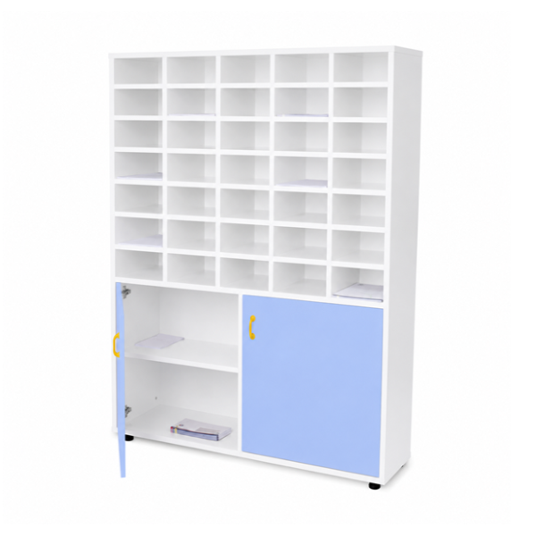Mueble organiz. profesores 121x158x34 cm Blanco Azul c.