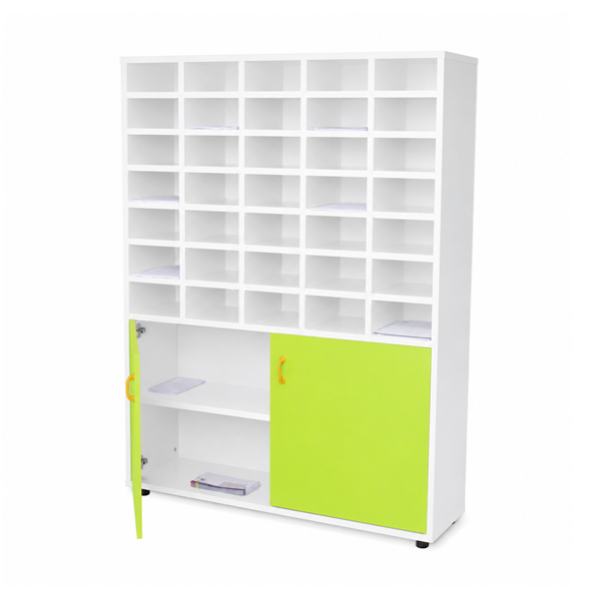 Mueble organiz. profesores 121x158x34 cm Blanco Verde c.