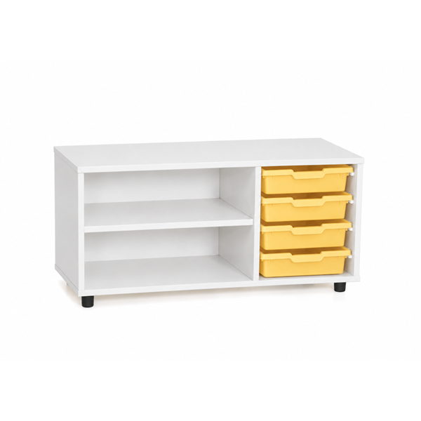 Mueble superbajo Blanco 2 est. cubetas Amarillo