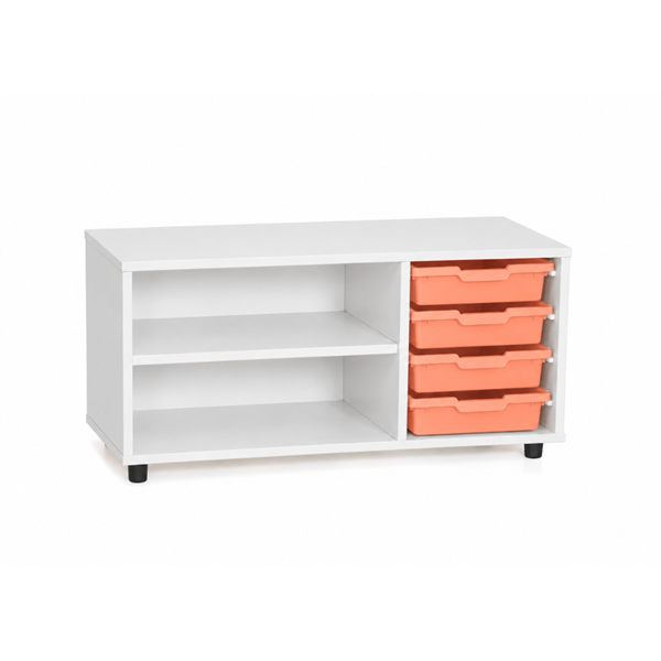 Mueble superbajo Blanco 2 est. cubetas Naranja