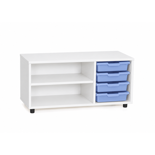 Mueble superbajo Blanco 2 est. cubetas Azul