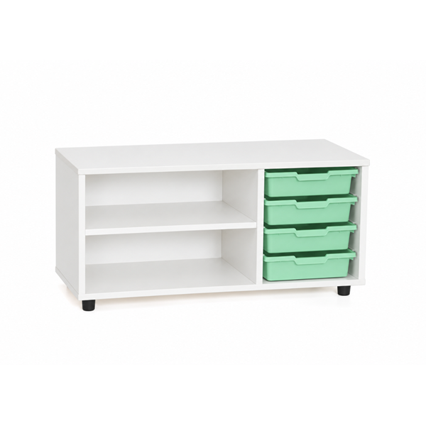 Mueble superbajo Blanco 2 est. cubetas Verde